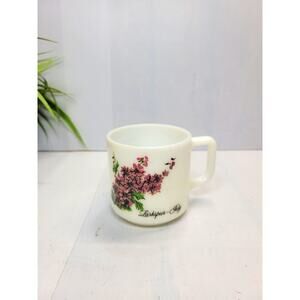 Vintage July Flower of the Month Mug, Brockway Coffee Cup Larkspur